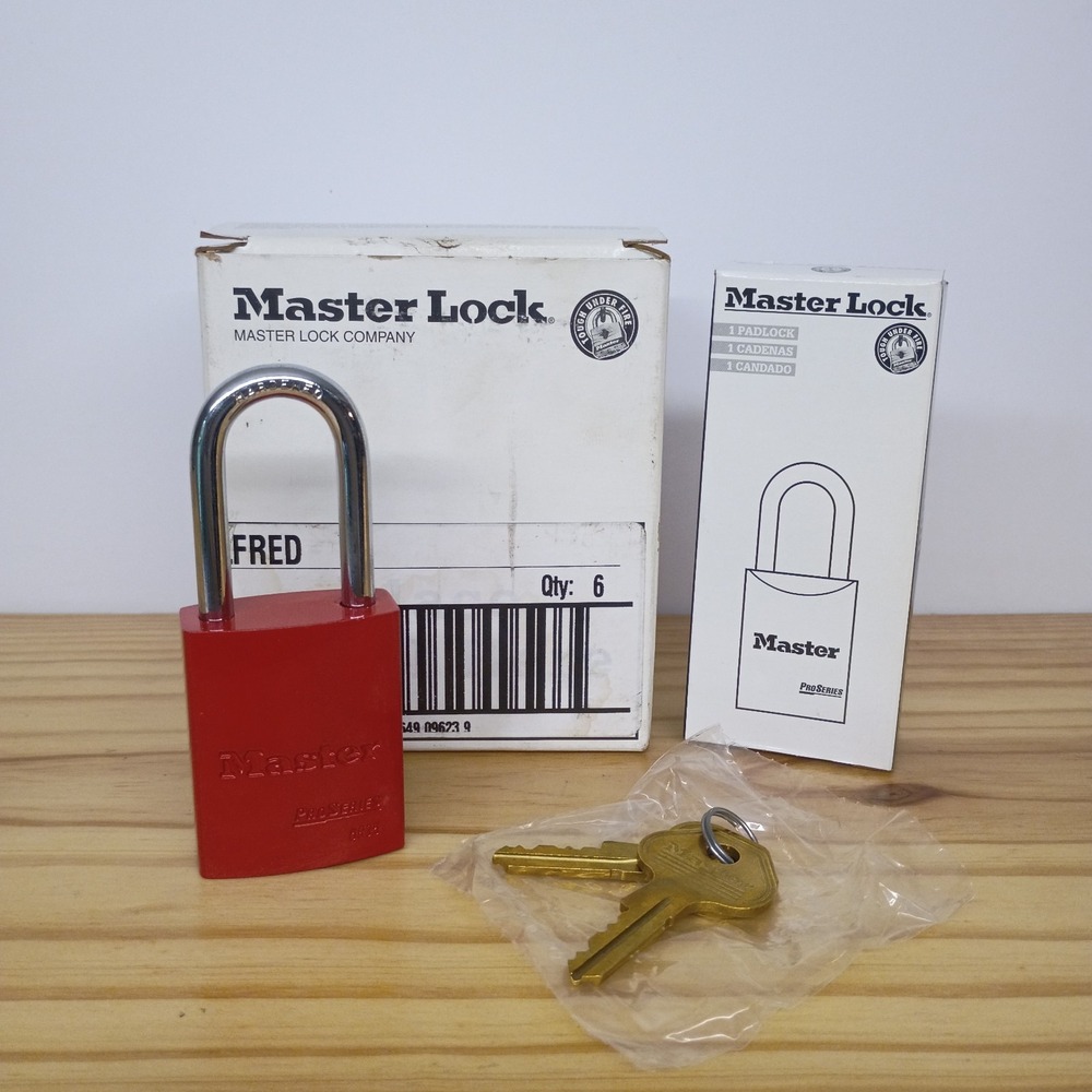Box Of 6 Master Lock (6835LFRED) 1-3/4" High Lockout Red Padlocks Keyed Differen